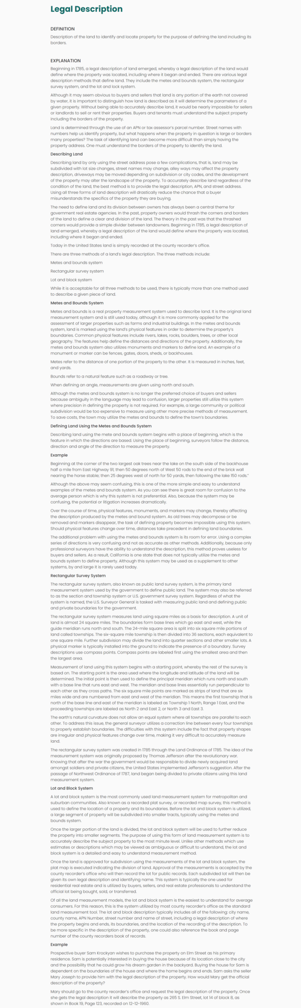 Legal Description Real Estate Instruct